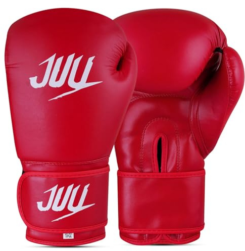 Juu Boxing Gloves for Men & Women Professional MMA Sparring Kickboxing Punch Bag Training Muay Thai Fighting (Red, 8 OZ)