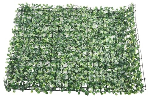 YAKUHY Artificial Boxwood Hedge Panels 40x60cm, UV Resistant Fake Grass Mat for Privacy Fence, Indoor Outdoor Wall Decor Greenery, for Easy Install Interlocking HDPE Foliage Sheets
