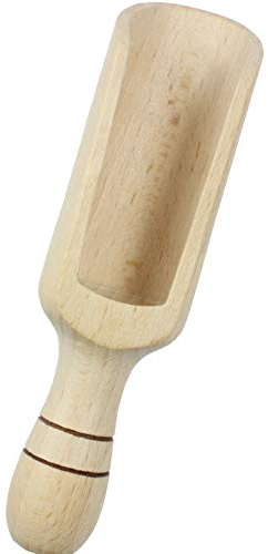 EFO Wooden Scoop 18 cm | Mini Wooden Scoops for Spices, Tea, Salt and Rice | Versatile Measuring Spoon for Kitchen and Bathroom use | Handcrafted Natural Finish Utensil for Dry Goods | Buchenholz