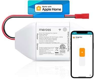 meross Smart Garage Door Opener Remote, Compatible with Apple HomeKit, Siri, CarPlay, Alexa, Google, SmartThings, and Android, Universal WiFi Garage Door Controller, App + Voice Control, No Hub Needed