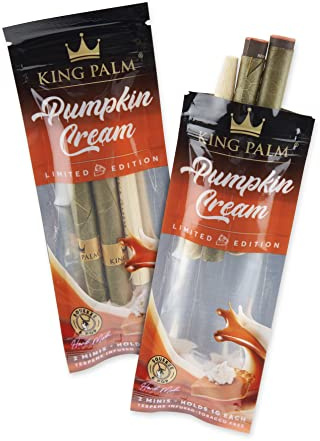 King Palm 4 Pumpkin Cream Mini Size Cones - 2 Rolls per Pack, 2 Packs - Pre Rolled Cones - Natural Cones - Corn Husk Filter - Preroll Cones - Prerolled cones with Filter (Pumpkin Cream)