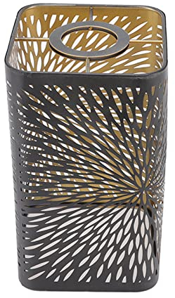 Paralume in Metallo Inciso Paralumi con Motivo Floreale per Lampada da Tavolo Paralume in Metallo Cavo Cilindro in Ferro per Lampadine E27 E26