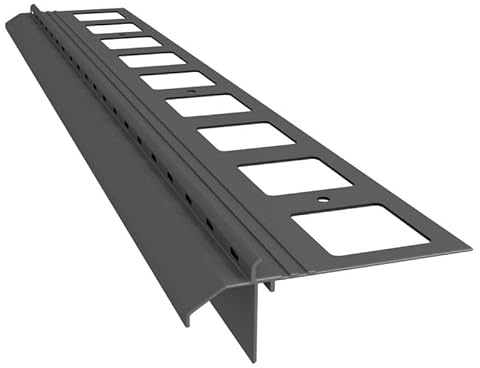 Renoplast® Perfil de aluminio para aleros K20R 200cm Gris | Acabado de terrazas balcone| Suelos de resina | Sistemas de drenaje de agua Perfil angular | Protección anticorrosión Perfiles para balcones