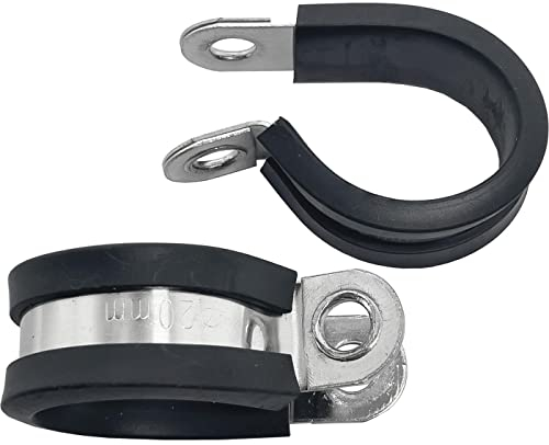 Lumonic 10x 20mm Rohrschellen mit Gummieinlage Edelstahl V2A I Kabelschellen zum Schrauben I Schlauchschelle 20mm, Rohrschellen, Befestigungsschelle 20mm, Rohrhalterung