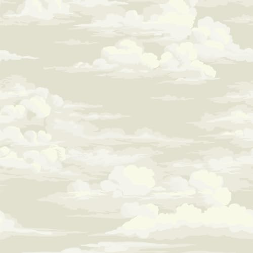 JiffDiff Wallpaper Peel and Stick White Cloud Wallpaper for Bedroom Mural Grey Contact Paper 17.3 x 118 Self Stick Neutral Modern Abstract Wall Paper