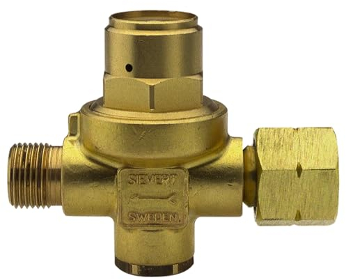 Propan liten tryckregulator eller manometer 2 bar 6 kg/h G 3/8 tum LH SIEVERT