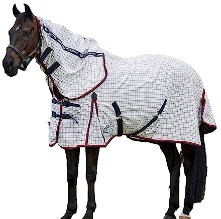 Weatherbeeta - IV Combo-Kragen Leicht Ekzemerdecke (195,5cm) (Weiß/Marineblau/Rot)