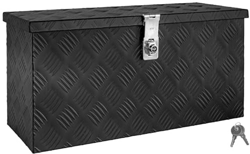 Selezione Scatola per Strumento Nero Cassetta degli attrezzi Cassone per camion Scatola di Alluminio Cassone per rimorchio con coperchio Chiudibile a chiave trucky, Selezione:Model 5 (60 x 25 x 30 cm)