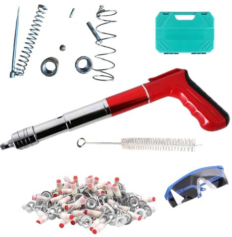 Druckluftnagler, Druckluftnagler, Druckluftnagler | Zementwandnagler – Wandbefestigungswerkzeug mit 100 Nägeln, manuelle Nagelmaschine mit 5 Geschwindigkeiten für Mauern aus Ziegelstein
