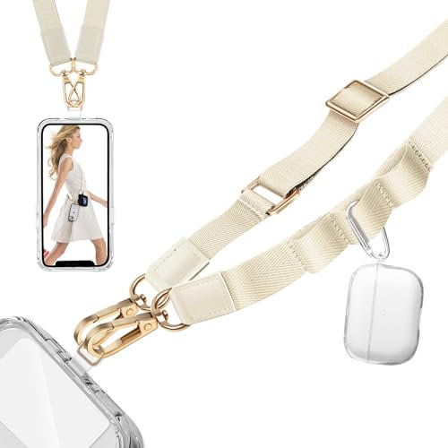 DOMIPHIE Handykette Universal Lanyard Handy - Multifunktional Handyband zum Umhängen Umhängen mit Universelles Pad Einstellbar und Abnehmbar Handy Crossbody Lanyard