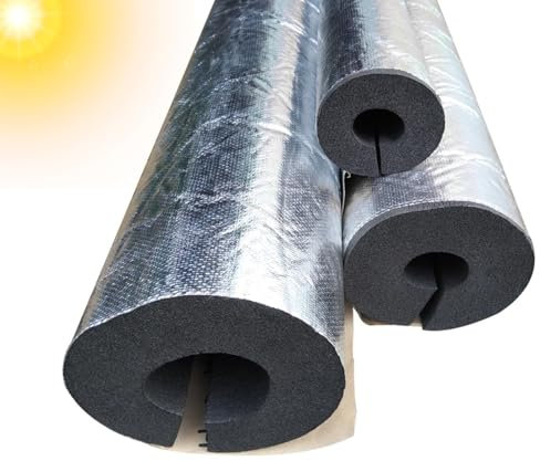 Antifreeze Pipe Insulation Cover 20 mm Thick Aluminum Foil Foam Tubing Outdoor Water Pipe Insulation Foam Tube 20.0 mm, 25.0 mm, 32.0 mm, 43.0 mm, 50.0 mm, 63.0 mm, Self-Sealing Lagging(20.0 mm)