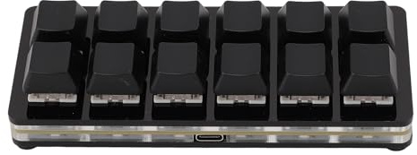 12-tangenters USB-minitangentbord med Programmerbara Makron, USB Typ C Kabelansluten Programmerbar RGB Custom Enhands Gaming Tangentbord Mekanisk Röd Switch Gaming Tangentbord