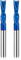 Lot de 2 fraises hélicoïdales Downcut - Tige de 1/4 - Diamètre de coupe de 1/4 - Carbure plein avec revêtement nano bleu - Fraise CNC - Fraise à queue pour sculpture sur bois
