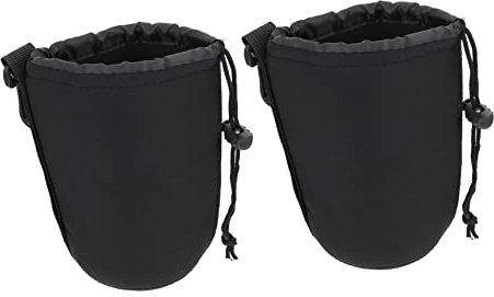 Gadpiparty 2 Stück Neopren Objektivtaschen Mit Kordelzug Schutz Für Kameraobjektiv Bis 7Cm Länge Und 8Cm Durchmesser Stoßfest Wasserdicht Flexibel