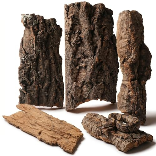 Veemoon 4pc Cork Bark, Tree Bark Decoration Lizard Tank Accessories Turtle Platforms Reptile Natural Cork Terrarium Backdrop for Gecko Lizard Tortoise Birdcage Accessories