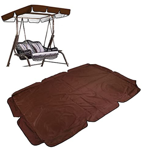 Utomhus Svängtak, 600D Oxford Trasa 64,6 X 44,9 X 5,9 Tum Utomhus Tak Sväng Anti Sol Vattentät Tak Ersättningsskydd för Trädgård Uteplats Gård Park Veranda Säte (Kaffe)