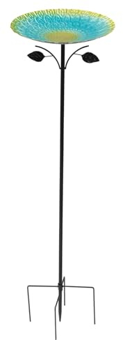 HuhWafee Abbeveratoio per Uccelli in Piedi, Giardino con Base a 5 Punte, 83 cm, in Metallo, per Uccelli da Giardino, Resistente al Gelo, per Uccelli Selvatici, per Uccelli e Esterni