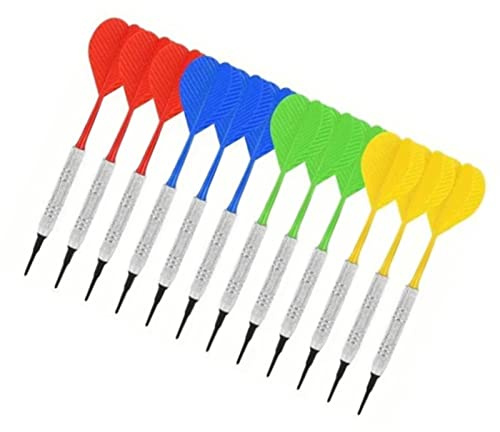 Bonbela 12 Dardos Diferentes, Dardos Ideales para Entusiastas de Todos los Niveles de Habilidad, Juego de de Punta Suave, de Punta Suave Integrados para Tablero de Electrónico en Sala de Juegos,