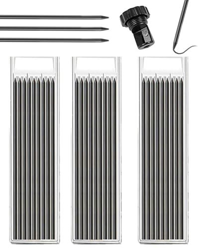 HUVZOR 27 piezas minas 2,8 mm para lápiz carpintero profesional, HB, irrompibles, duraderas, ideales como minas para marcador de precisión.