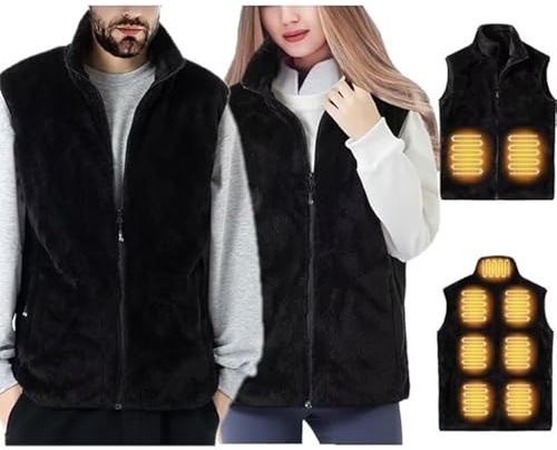 Coinsyyds Gilet riscaldabile in pile per uomini e donne, gilet riscaldato per adulti con temperatura regolabile in 3 livelli, gilet invernale per sci, escursionismo e pesca (batteria non inclusa