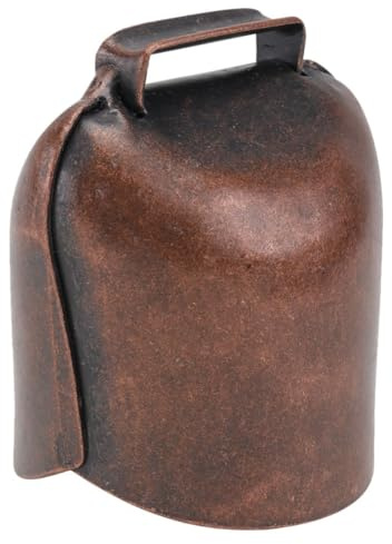 NIYANGLE Campanaccio Piccolo in Ferro Spesso Rosso Bronzo, Campanello per Cane e Bestiame Suono Chiaro, Resistente per Mucche e Pecore, Accessorio Artigianale per Allevamento e Pascolo