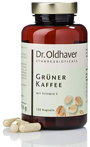 Dr. Oldhaver Grüner Kaffee Kapseln (120 Stück) Hochwertiger Grüner Kaffee Extrakt mit Vitamin C für Energiestoffwechsel, Premiumqualität aus Deutscher Herstellung. vegan