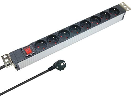 Multiprise Rackable 19 Alu Waytex 8 prises interrupteur fixation orientables