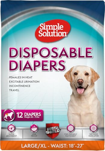 Couche jetable simple pour chien - Super absorbante et anti-fuite - Pour femme - Pour la chaleur, la miction excitante, l'incontinence ou la formation de chiot