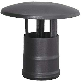 S & M 485596 chapeau Femelle émaillé 850 °c-ø 80 mm pour conduite de fumée de poêles et cheminées de Pellets, Noir