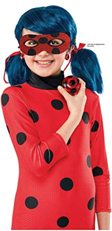 RUBIES - Miraculous Ufficiale - Kit accessori LadyBug per bambini con un lupo glitterato + uno Yo-Yo + orecchini a clip. Ideale per Carnevale, Halloween o aniiversario LadyBug Miraculous