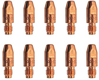 ELCAN 10 Puntas de contacto de cobre M8x30x10mm para antorcha 36kd y 501D de 0.8/1.0/1.2. Consumibles y accesorios pistola soldar. Boquillas para torcha soldadura hilo mig mag de 0,8mm
