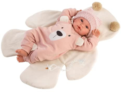 Llorens Llorens-63644 RN Puppe für Neugeborene, 36 cm, rosa Bär, weich, 40 cm, Mehrfarbig (63644)