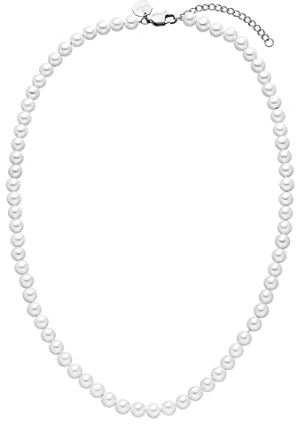 Purelei® Diligence Silber Perlenkette für Herren Damen Uni Uni Herren Geschenk für Sie und Ihn, Edelstahl, Perle