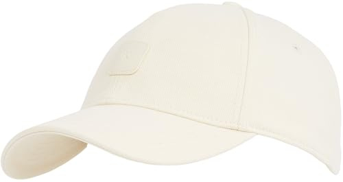 Calvin Klein Damen Cap Monogram mit Logo-Badge, Elfenbein (Bone White), Einheitsgröße