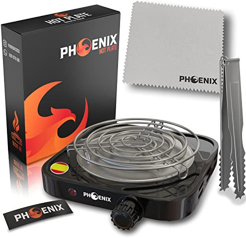 Hornillo Cachimba, Con Rejilla Y Pinzas Cachimba Para Carbon Cachimba - Cocina Electrica Portatil Para Cachimba Shisha Grande, Cocina Camping O Hornillo Electrico Portatil - Pack Infernillo Electrico