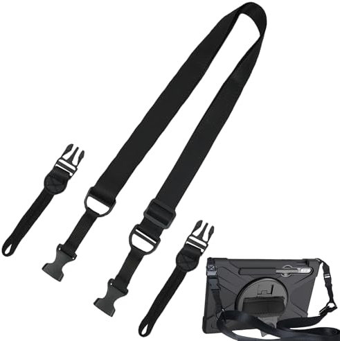 Adjustable Detachable Shoulder Strap Universal Replacement Carrying Strap for Tablet Case Non-Slip Neck Belt Camera Strap for iPad Case and Samsung Tab Case (Black)
