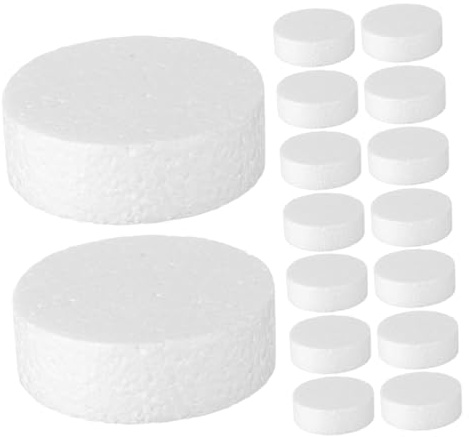 SEWACC 20 Pezzi Cerchi Cilindri Blocchi Rotondi Decorazioni Artistiche Dischi Schiuma Pittura Torte Artigianato E Fai da Te Progetti per Artigianali Modellazione