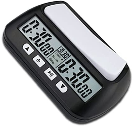 RASTKY Reloj de Ajedrez Portátil con Función de Alarma Sonora, Funcionamiento Simplificado para Ajedrez y Damas, Versión Negra en Inglés