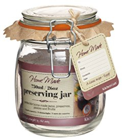 KitchenCraft KCLP750 Home Made Luftdichtes Glas mit Clipdeckel, 750 ml, Rot