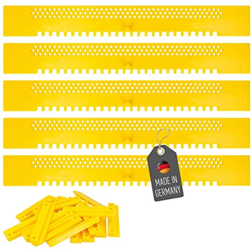 Lantelme 5 Stück Bienen Fluglochschieber mit Scharnieren Set Kunststoff Gelb | Fluglochverkleinerer Bienenflucht für Bienenkasten | Schutz Bienenbeute Mäusen Wespen Hornissen | Imker Imkerreibedarf