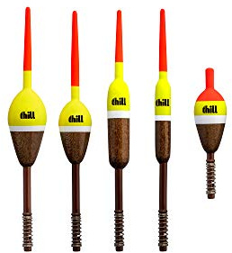 Thill America's Classic Float Fishing Bobber with Buoyant Balsa Wood Body, Fishing Gear and Accessories, Pack of 1, 5-Pack Assorted, Spring Float