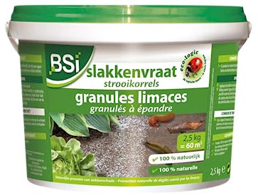 BSI - Granulato Anti-Lumaca - 100% Naturale - Crea Una barriera di processo - Copertura Fino a 60 m² di Superficie - 2,5 kg