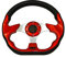 Volants sport Volant de voiture de sport universel 13 320mm de course de course avec fibre de carbone à boutons de corne (Color : Red)
