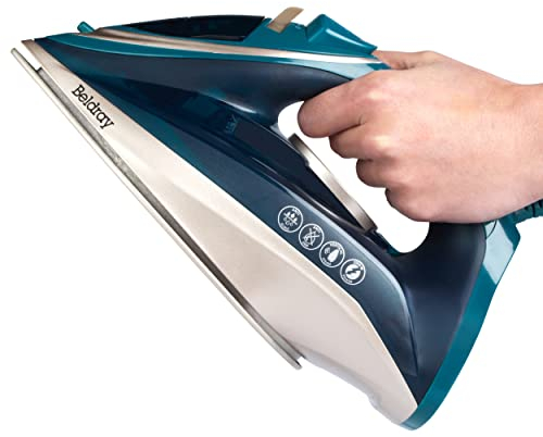 Beldray BEL01480-150 Steam Iron - Dual Precision Ceramic Tip Soleplate, Smooth Glide, 230ml Water Tank, Spray Function, Anti-Calc & Drip, 2200W, Adjustable Temperature Control, Self-Cleaning Function
