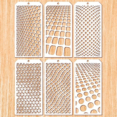 6 Pieces DIY Geometric Decorative Stencils Painting Templates Art Drawing Stencil Templates for Scrapbooking Cookie Tile Furniture Wall Floor Decor Drawing Tracing DIY Art(Geometry)