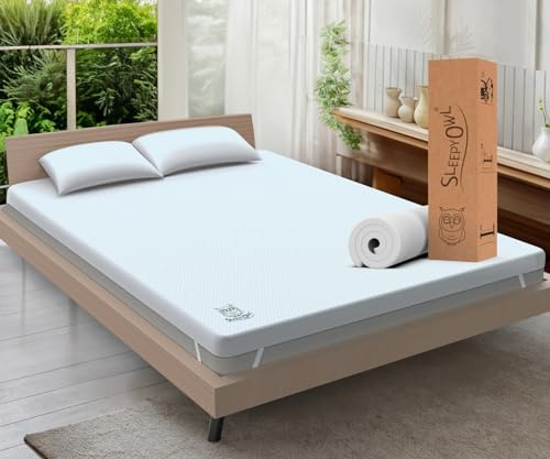 Sleepy Owl 4 Inch Gel Memory Foam Mattress Topper, King 150x200 | King 150x200cm, 10cm gel-infused memory foam, orthopedic back pain relief, removable washable zipped cover, elastic straps