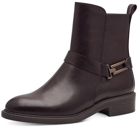 Tamaris Damen Stiefelette Blockabsatz Vegan; MAHOGANY, EU 41