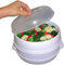 Microwave 2 Tier Vegetable Steamer Pasta Rice Fish Steaming Pot Healthy Eating | Ideal for Fish, Meat, Rice & Vegetables | Healthy meals in minutes, Steam release vent