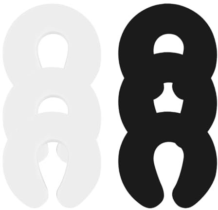 6 Stück Türstopper, Klemmschutz für Türen, Türstopper Klinke, Fensterstopper, Fingerklemmschutz Baby, Schaumstoff Kinder Sicherung Klinke Extra Breit (Weiß + Schwarz)