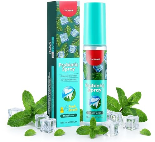 Spray Bucal Mal Aliento,20ml,Refrescante Oral Con Aroma A Menta Natural,Sin Alcohol,PortáTil,Refrescante PortáTil Para Un Aliento Fresco Al Instante,Alivia La Boca Seca,Para El Uso Diario Y Viajes